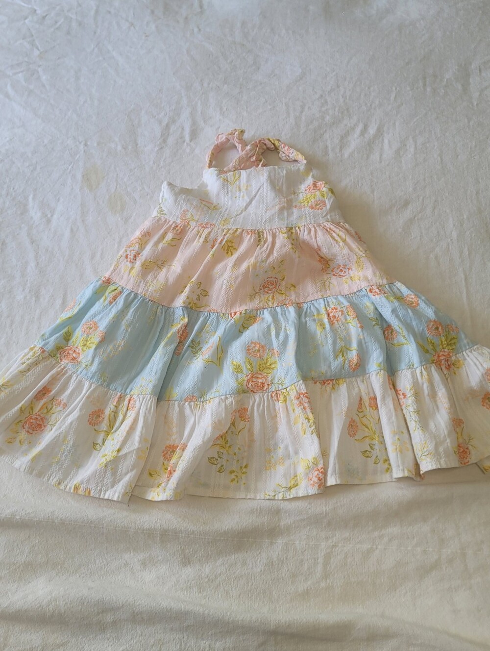 Catherine Malandrino Toddler Girls Dress 3T Tiered Floral Sleeveless Cottagecore